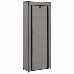 vidaXL Shoe Cabinet with Cover Grey Fabric Footwear Shelf Storage Organiser - Additional view 4