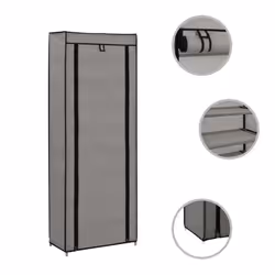vidaXL Shoe Cabinet with Cover Grey Fabric Footwear Shelf Storage Organiser - Additional view 6