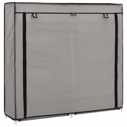 vidaXL Shoe Cabinet with Cover Grey Fabric Footwear Storage Rack Organiser