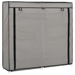 vidaXL Shoe Cabinet with Cover Grey Fabric Footwear Storage Rack Organiser