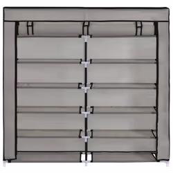 vidaXL Shoe Cabinet with Cover Grey Fabric Footwear Storage Rack Organiser - Additional view 5