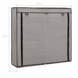 vidaXL Shoe Cabinet with Cover Grey Fabric Footwear Storage Rack Organiser - Additional view 7