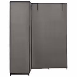 vidaXL Corner Wardrobe Grey Clothing Garment Stand Storage Cupboard Organiser
