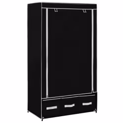 vidaXL Wardrobe Black Fabric Clothing Garment Stand Storage Cupboard Organiser
