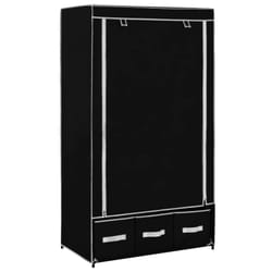 vidaXL Wardrobe Black Fabric Clothing Garment Stand Storage Cupboard Organiser