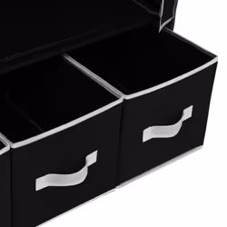 vidaXL Wardrobe Black Fabric Clothing Garment Stand Storage Cupboard Organiser - Additional view 6