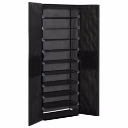 vidaXL Shoe Cabinet Black Fabric Footwear Shelf Storage Organiser Cupboard - Additional view 3