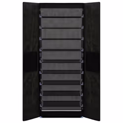 vidaXL Shoe Cabinet Black Fabric Footwear Shelf Storage Organiser Cupboard - Additional view 4