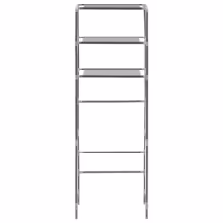 vidaXL 3-Tier Storage Rack over Toilet Silver Bathroom Display Unit Organiser - Additional view 2