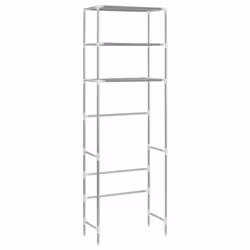 vidaXL 3-Tier Storage Rack over Toilet Silver Bathroom Display Unit Organiser - Additional view 3