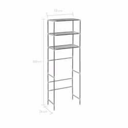 vidaXL 3-Tier Storage Rack over Toilet Silver Bathroom Display Unit Organiser - Additional view 7