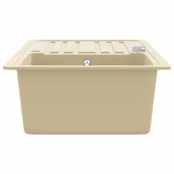 vidaXL Granite Kitchen Sink Single Basin Beige Basket Strainer Wash Bowl Basin - Additional view 6