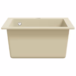 vidaXL Granite Kitchen Sink Single Basin Beige Basket Strainer Wash Bowl Basin - Additional view 5