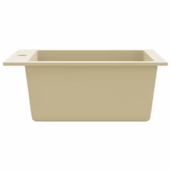 vidaXL Granite Kitchen Sink Single Basin Beige Basket Strainer Wash Bowl Basin - Additional view 6