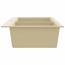vidaXL Granite Kitchen Sink Double Basins Beige Basket Strainer Basin Bowl - Additional view 6