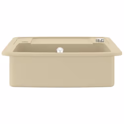 vidaXL Granite Kitchen Sink Single Basin Beige Basket Strainer Wash Bowl Basin - Additional view 5