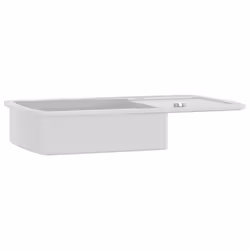 vidaXL Granite Kitchen Sink Single Basin White Basket Strainer Wash Bowl Basin