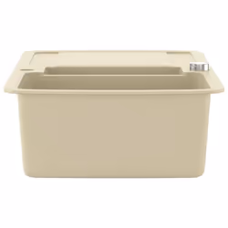 vidaXL Granite Kitchen Sink Double Basins Beige Basket Strainer Basin Bowl - Additional view 5