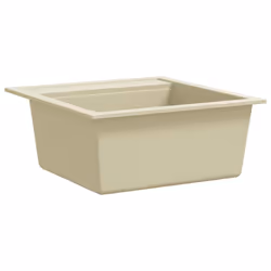 vidaXL Granite Kitchen Sink Single Basin Beige Basket Strainer Basin Bowl - Additional view 3