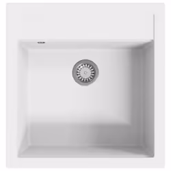 vidaXL Granite Kitchen Sink Single Basin White Basket Strainer Wash Bowl Basin