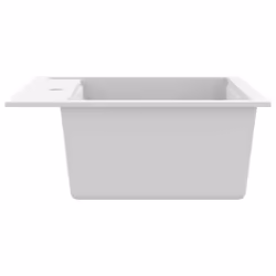 vidaXL Granite Kitchen Sink Single Basin White Basket Strainer Wash Bowl Basin - Additional view 6