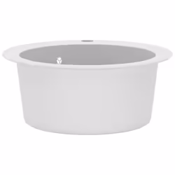 vidaXL Granite Kitchen Sink Single Basin Round White Basket Strainer Basin - Additional view 5