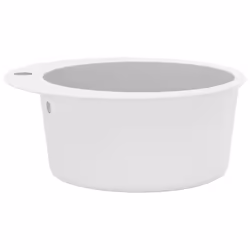 vidaXL Granite Kitchen Sink Single Basin Round White Basket Strainer Basin - Additional view 6