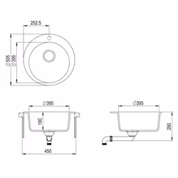 vidaXL Granite Kitchen Sink Single Basin Round White Basket Strainer Basin - Additional view 8