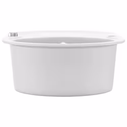 vidaXL Granite Kitchen Sink Single Basin Oval White Basket Strainer Basin - Additional view 4