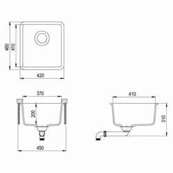 vidaXL Granite Kitchen Sink Single Basin Beige Basket Strainer Wash Bowl Basin - Additional view 6