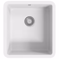 vidaXL Granite Kitchen Sink Single Basin White Basket Strainer Wash Bowl Basin