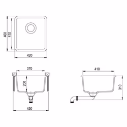 vidaXL Granite Kitchen Sink Single Basin White Basket Strainer Wash Bowl Basin - Additional view 7