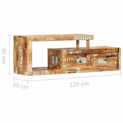 vidaXL TV Cabinet Solid Reclaimed Wood HiFi Entertainment Centre Stand Unit