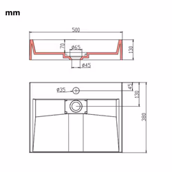 vidaXL Wash Basin 50cm Mineral Cast/Marble Cast White Countertop Bathroom Sink - Additional view 7