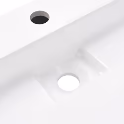 vidaXL Wash Basin 60cm Mineral Cast/Marble Cast White Countertop Bathroom Sink - Additional view 6