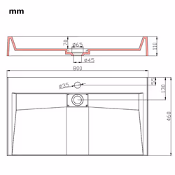 vidaXL Wash Basin 80cm Mineral Cast/Marble Cast White Countertop Bathroom Sink - Additional view 7
