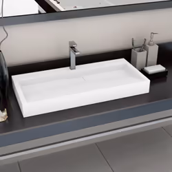 vidaXL Wash Basin 100cm Mineral Cast/Marble Cast White Bathroom Washroom Sink