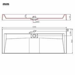 vidaXL Wash Basin 120cm Mineral Cast/Marble Cast White Bathroom Washroom Sink - Additional view 7