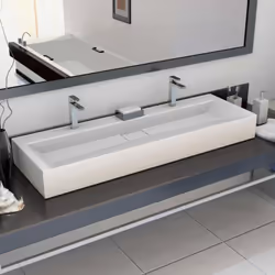 vidaXL Wash Basin 120cm Mineral Cast/Marble Cast White Bathroom Washroom Sink