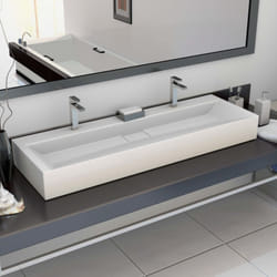vidaXL Wash Basin 120cm Mineral Cast/Marble Cast White Bathroom Washroom Sink