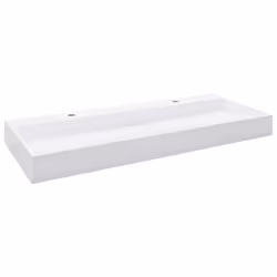 vidaXL Wash Basin 120cm Mineral Cast/Marble Cast White Bathroom Washroom Sink - Additional view 4