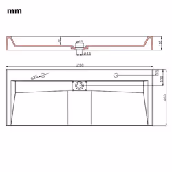 vidaXL Wash Basin 120cm Mineral Cast/Marble Cast White Bathroom Washroom Sink - Additional view 9