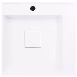 vidaXL Wash Basin 50x50x12.3cm Mineral Cast/Marble Cast White Bathroom Sink - Additional view 5