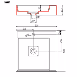 vidaXL Wash Basin 50x50x12.3cm Mineral Cast/Marble Cast White Bathroom Sink - Additional view 8