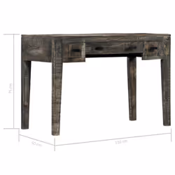 vidaXL Solid Mango Wood Desk 110x50x75cm Computer Study Writing Workstation - Additional view 5