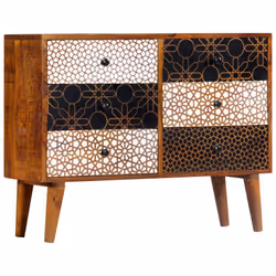 vidaXL Solid Mango Wood Sideboard 90x30x70cm Cabinets Organiser Storage Stand - Additional view 10