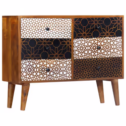 vidaXL Solid Mango Wood Sideboard 90x30x70cm Cabinets Organiser Storage Stand - Additional view 8