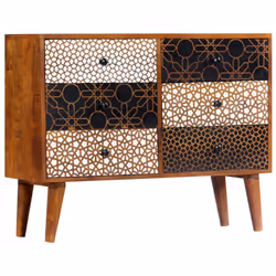 vidaXL Solid Mango Wood Sideboard 90x30x70cm Cabinets Organiser Storage Stand - Additional view 9