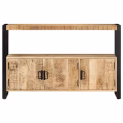 vidaXL Solid Mango Wood Side Cabinet Storage Lowboard Sideboard Commode Chest