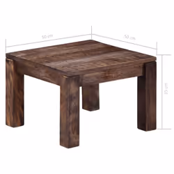 vidaXL Solid Mango Wood Coffee Table 50cm Living Room End Side Couch Stand - Additional view 6